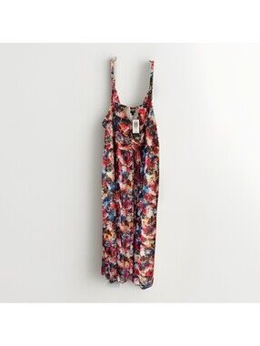 Torrid Mesh Pleated Watercolor Floral Sleeveless Flowy Dress Size 4 NWT
